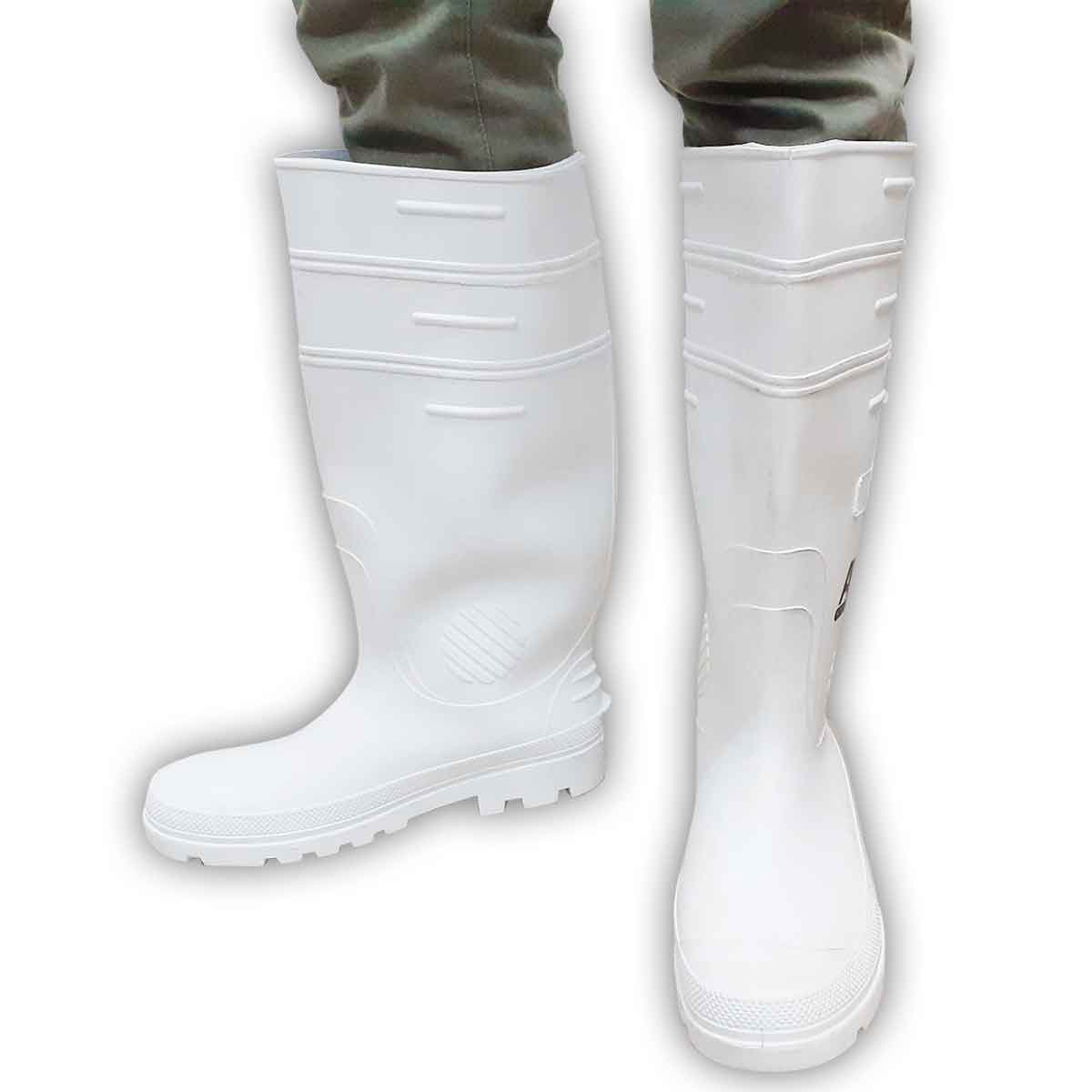 Bota de Hule Industrial Blanca Sanitaria 28 Adir Suela