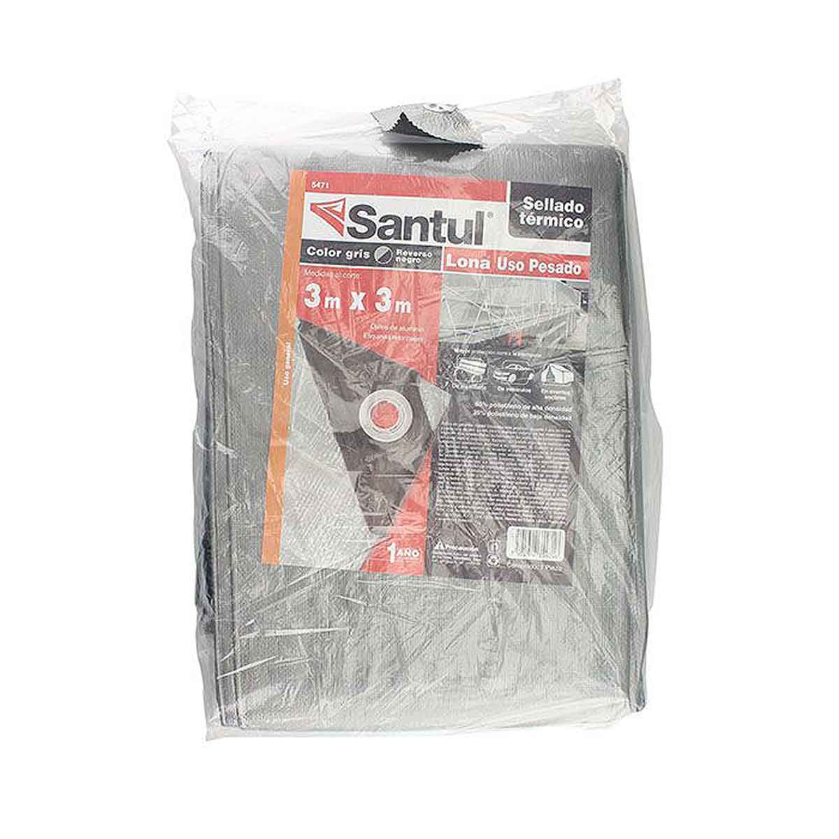 Lona Gris Uso Pesado Santul 5471 3x3M Para Toldo 165gr SANTUL Ferreabasto