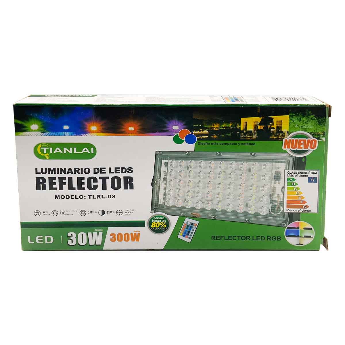 Lampara Led Reflector Tianlai 30W Rgb Multicolor Con Control TIANLAI Ferreabasto