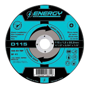 Disco De Corte Fino Para Acero y Acero Inoxidable 4 1/2 Pulgada D115 10 Piezas Energy ENERGY Ferreabasto