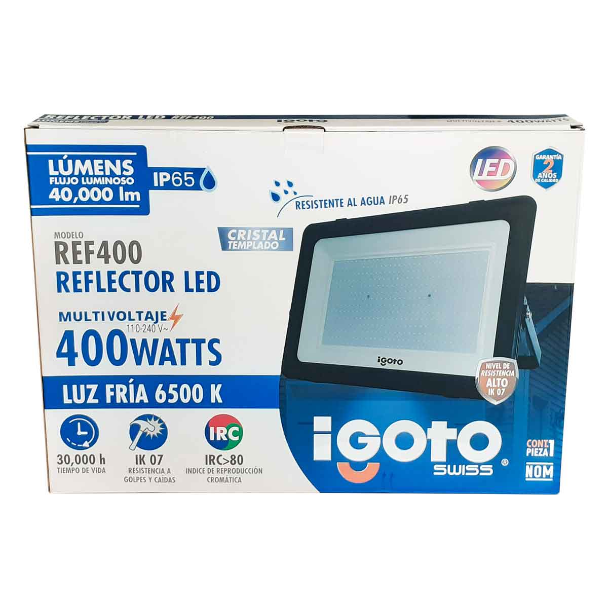 caja reflector led 400w negro igoto