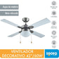 Ventilador De Techo Con Lampara 42" 60w Brezza Blanco Igoto - Ferreabasto