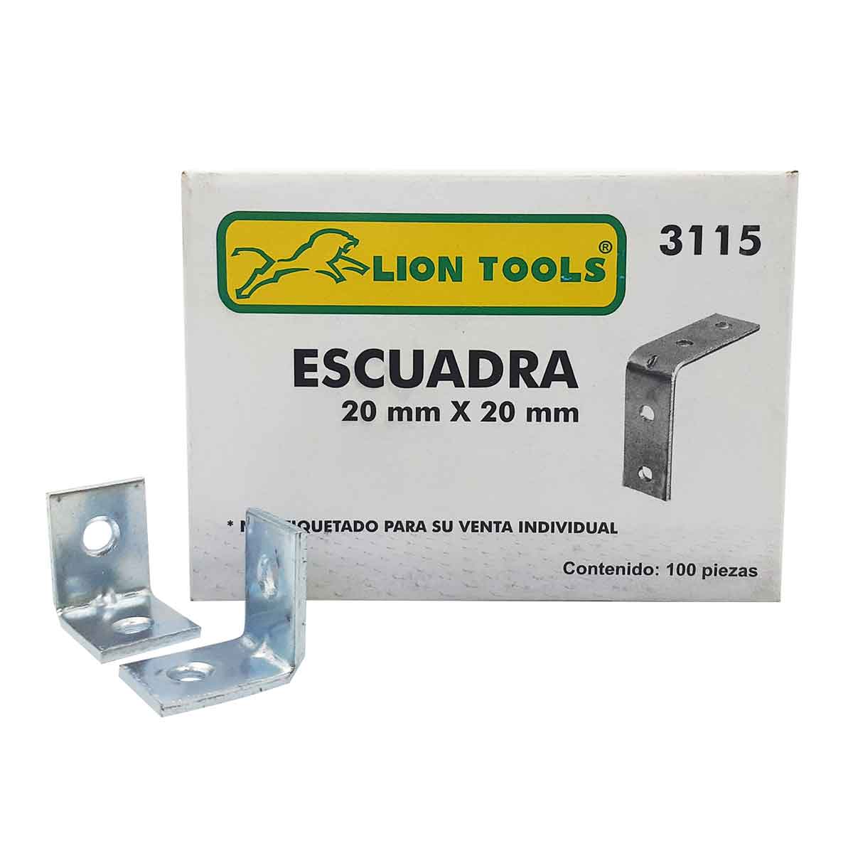 Soporte Angular En Forma De L Para Repisas 20mm x 20mm Caja 100 Piezas 3115 Lion Tools LION TOOLS Ferreabasto