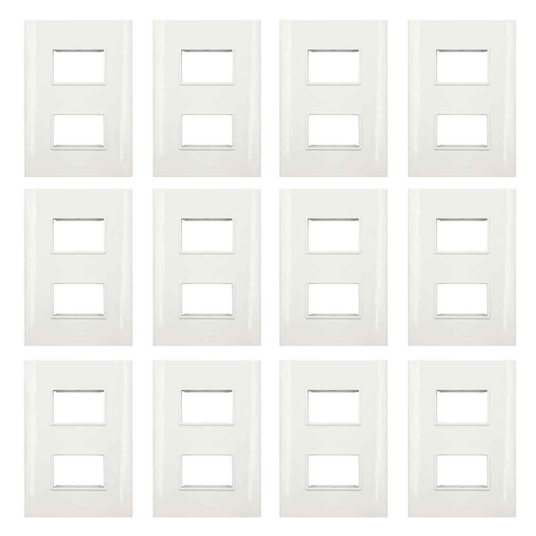 paquete doce placas de dos ventanas blanca
